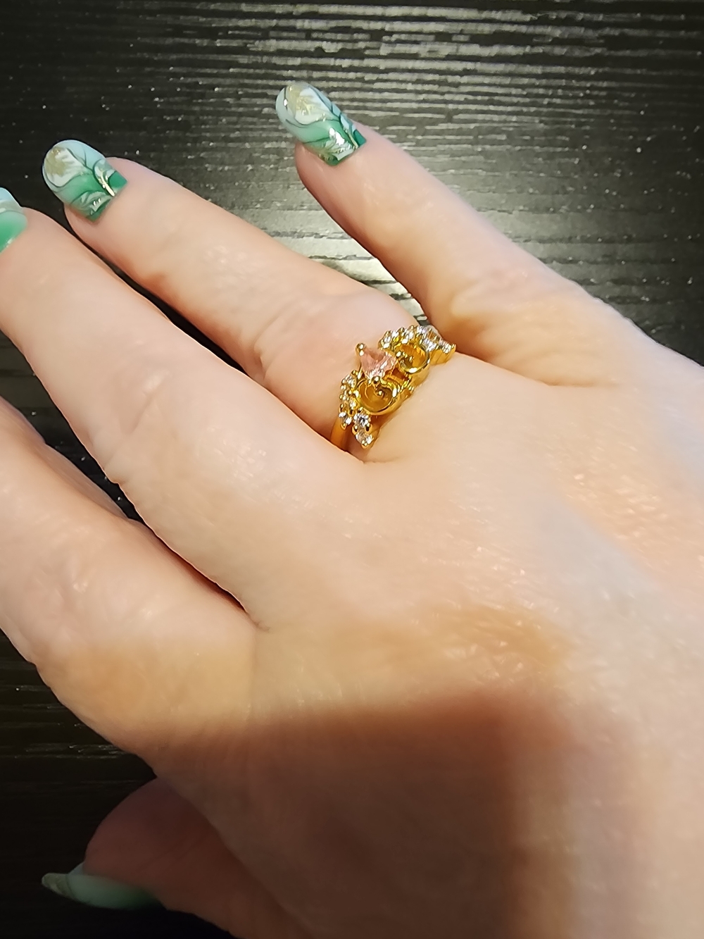 Gold Floral Crown Ring - Women Jewelry